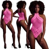 Sexy Wiązane na Szyi Neonowe Body Ouch! 839 Pink XS/XL