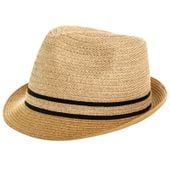 Kapelusz słomkowy męski Fedora Trilby letni Panama beżowy M 58cm rondo