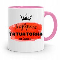 Dla Tatuażystki Tatuażysty Kubek Różowy Na Prezent Z Nadrukiem Ze Zdjęciem