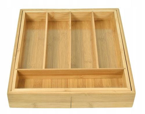 WKŁAD DO SZUFLADY NA SZTUĆCE BAMBUSOWY DREWNIANY ORGANIZER ROZSUWANY na Arena.pl