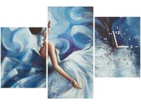 60CM 90 ZEGAR 3 ELEM KOBIETA TAŃCU ŚCIENNY