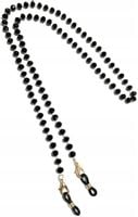 Damski Łańcuszek do Okularów czarny złoty ozdobny