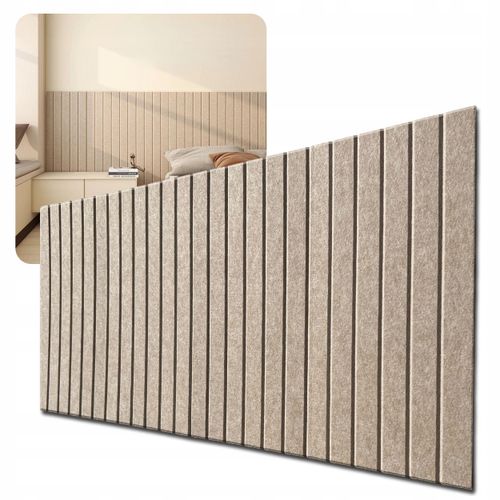 Panele ścienne LAMELE FILCOWE 3D 60x120cm filc CIEMNY BEŻ 29 + PINEZKI na Arena.pl