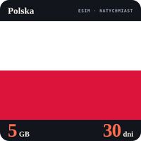 Karta eSIM Internet Polska 5 GB na 30 dni - bez rejestracji