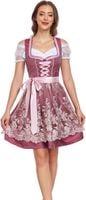 Dirndl sukienka bawarska midi bordowa z bluzką 3-częściowa rozmiar 42