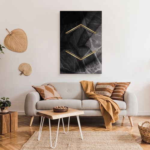 Obraz Na Płótnie Czarny Marmur Abstrakcja Styl Glamour 60cm x 90cm na Arena.pl