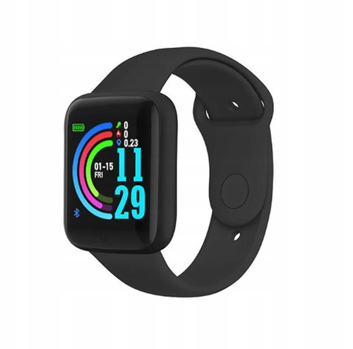 QIKtech Smartwatch KROKOMIERZ TĘTNO ALERTY Bluetooth Polskie Menu (czarny) na Arena.pl