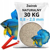 Żwirek do akwarium 0,8-2,0 mm żwir akwariowy naturalny z ATESTEM 30 KG