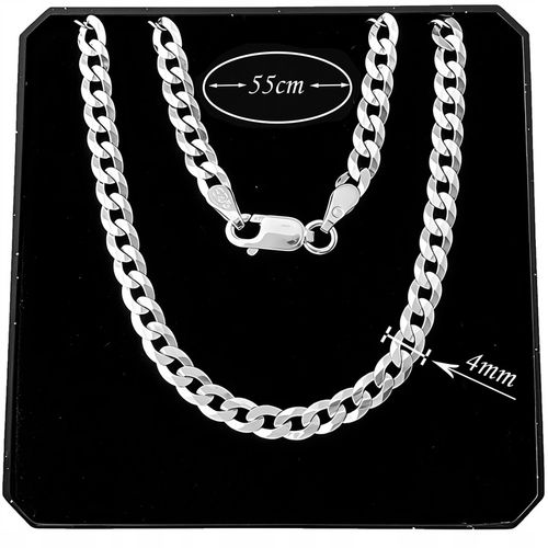 Łańcuszek męski srebrny pancerka 4 mm 55 cm srebro 925 dedykacja na prezent na Arena.pl