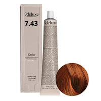3DELUXE Farba do włosów - Miedziany Złocisty Blond 7.43 - 100ml
