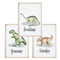 ZESTAW 3 szt. Plakaty Obrazki do Pokoju Dziecięcego DINOZAURY A3