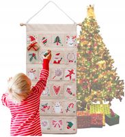 KALENDARZ ADWENTOWY MATERIAŁOWY PŁÓTNO DO ZAWIESZENIA WIELORAZOWY + ZADANIA