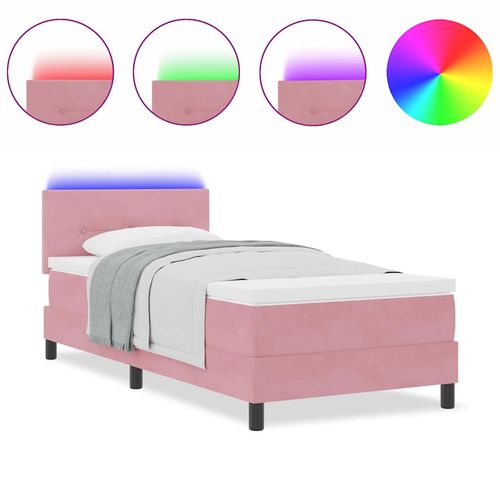 Łóżko sprężynowe z materacem Różowy 100 x 200 cm Aksamit na Arena.pl