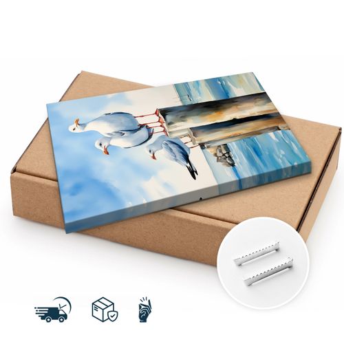 Obraz Na Płótnie Abstrakcyjne Mewy 60cm x 90cm na Arena.pl