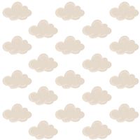 Naklejki Dla Dzieci Beżowe Chmury Pastelowe Chmurki Boho Zestaw 120x60cm