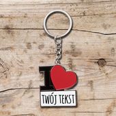Brelok do kluczy - I❤️... z Twoim nadrukiem