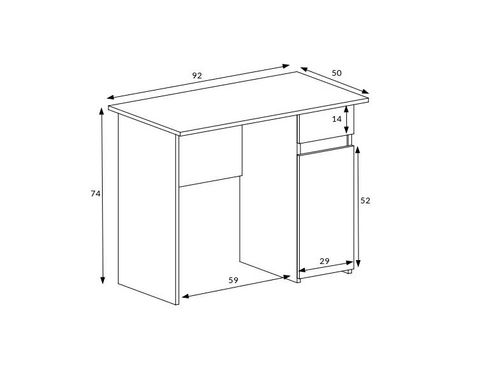 biurko młodzieżowe 92 cm komputerowe szary grafit na Arena.pl