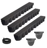 Odpływ liniowy do Garażu 3m x96x87mm do 1,5 Tony SLIM Kratka Czarna Z