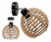LAMPA kinkiet E27 ścienny ruch loft Drewno sfera 1