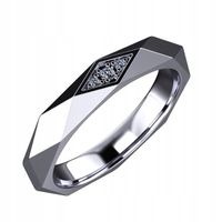 SREBRNA OBRĄCZKA PIERŚCIONEK ŚLUBNA STAL 316L r.17