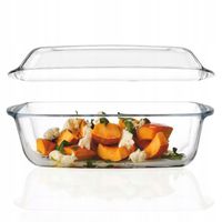Naczynie żaroodporne z pokrywką 4,5l szklane prostokątne do zapiekania