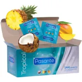pasante tropical color mix 144 szt. - prezerwatywy smakowe mix owocow