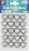 serca styropianowe brokatowe srebrne 2cm 20szt. |  bbs-04