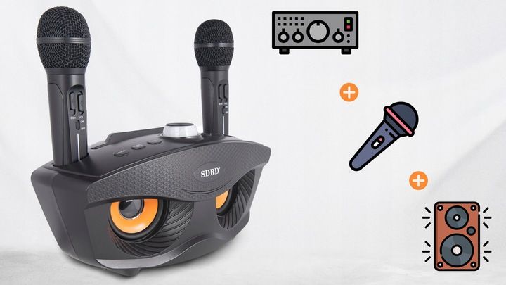 KARAOKE BEZPRZEWODOWY ZESTAW GŁOŚNIK 2 MIKROFONY BLUETOOTH NA IMPREZY SUPER zdjęcie 14