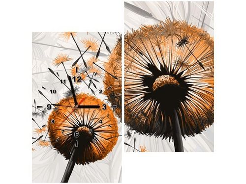 60 60CM ZEGAR DMUCHAWCE POMARAŃCZACH OBRAZ ŚCIENNY PŁÓTNO RAMA na Arena.pl