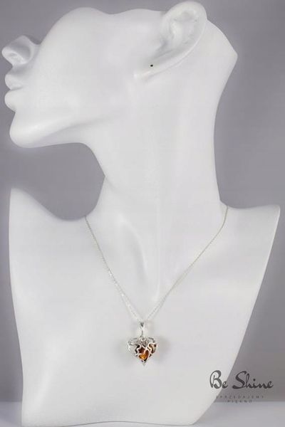 Naszyjnik Sekretnik Srebrny z Bursztynem zdjęcie 2