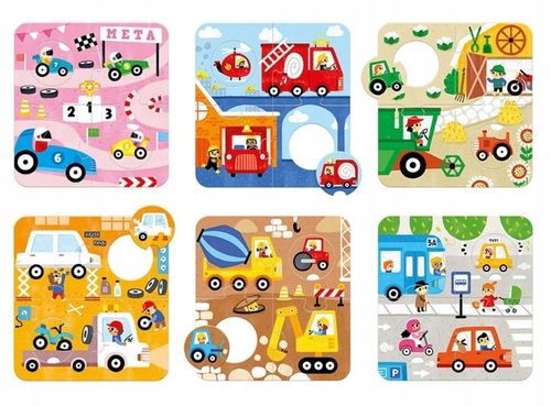 CZUCZU Puzzle Układanki z Dziurką POJAZDY 6 Układanek 36 Elementów 2+ na Arena.pl