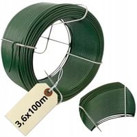 DRUT NACIĄGOWY DO SIATEK ogrodzeń OGRODNICZY PCV 3,6x100 zielony