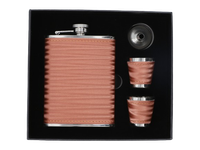 Zestaw Skórzana Piersiówka ok. 240 ml + 2 Kieliszki + Lejek na Prezent