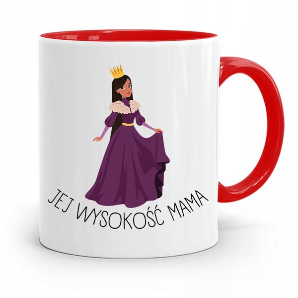 Kubek Czerwony Prezent Dla Mamy Jej Wysokość Mama Z Nadrukiem Ze Zdjęciem zdjęcie 1