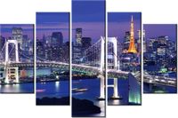 100CM 150CM OBRAZ 5 ELEM ZATOKA TOKIJSKA ŚCIENNY