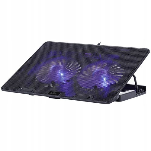 PODSTAWKA CHŁODZĄCA POD LAPTOPA 15,6" CZARNA REGULOWANA PODKŁADKA LED Z USB na Arena.pl