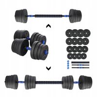 ZESTAW REGULOWANYCH HANTLI + SZTANGA = 30KG