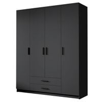 Szafa ADA I 160 cm - pojemna garderoba - CZARNY+CZARNY