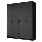 Szafa ADA I 160 cm - pojemna garderoba - CZARNY+CZARNY