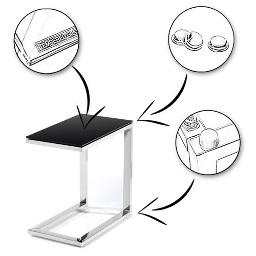 STOLIK POMOCNIK STIVAR SILVER BLACK 50CM na Arena.pl