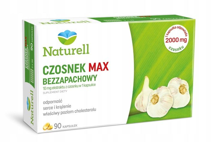 Naturell Czosnek MAX Bezzapachowy 90kaps zdjęcie 1