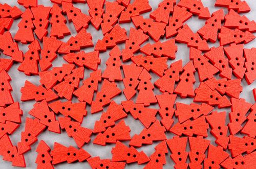 Guzik drewniany CHOINKA czerwony 10szt. na Arena.pl