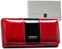 portfel damski skórzany h20-3-sh9-6123 red