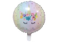 Balon foliowy „Jednorożec - okrągły”, 45 cm (18 cali) [balon na hel]
