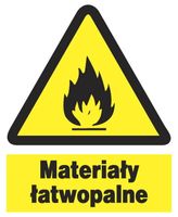 ZOO-49 materiały łatwopalne ZNAK TABLICA bhp 23x28
