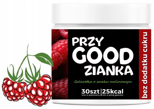Galaretka bez cukru Malinowa 30 galaretek 225g Keto bez glutenu z OwoceLio na Arena.pl