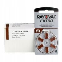 RAYOVAC EXTRA 312 / PR41 - wydajne baterie do aparatów słuchowych - 60 szt
