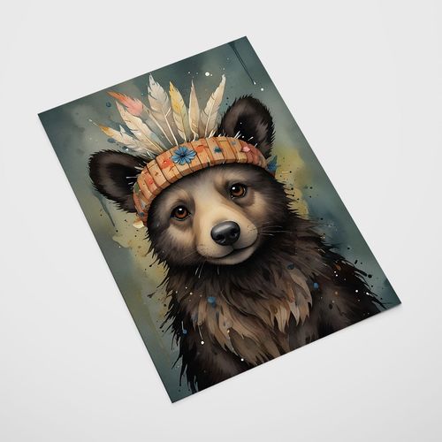Plakat dla dziecka miś Indianin 40x50 cm na Arena.pl
