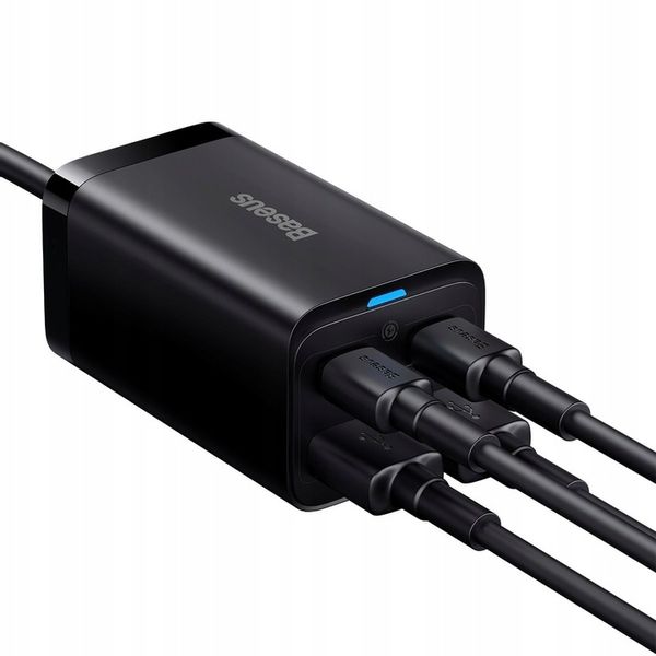 BASEUS SZYBKA ŁADOWARKA SIECIOWA GaN3 Pro 2x USB C / USB 65W MOCNY ZASILACZ zdjęcie 3