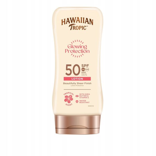 Hawaiian Tropic Glowing Protection do opalania SPF50 zdjęcie 1
